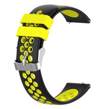 22mm Universal dual color silicone watch strap - Black / Yellow