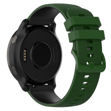 22mm Universal dual color silicone watch strap - Army Green / Black