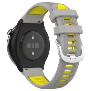 20mm Universal dual color cross strip silicone strap - Grey / Yellow