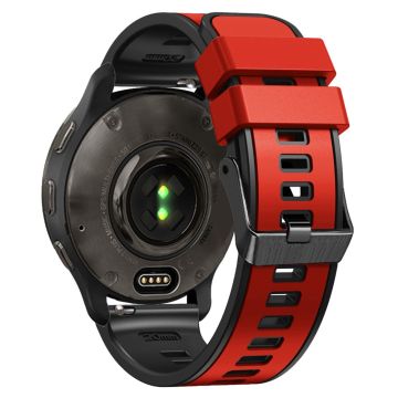 18mm Universal dual color silicone strap - Red / Black