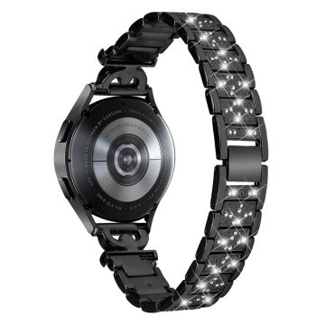 Samsung Galaxy Watch 6 / 6 Classic / 5 / 4 rhinestone stainless steel strap - Black