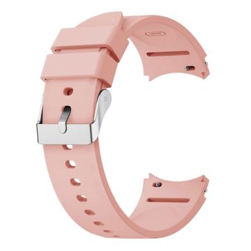 Silicone strap with silver buckle for Samsung Galaxy Watch 6 / 4 / 3 (41mm) - Pink