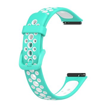 Huawei Band 7 dual color watch strap - Cyan / White