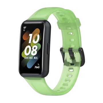 Huawei Band 7 translucent silicone watch strap - Transparent Green