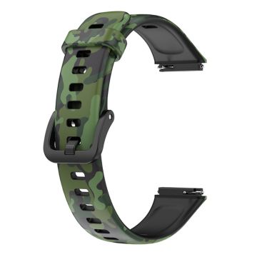 Huawei Band 7 pattern printing watch strap - Camouflage Green