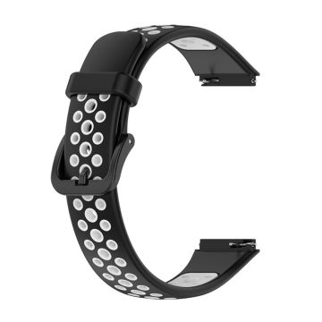 Huawei Band 7 dual color silicone watch strap - Black / White