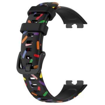 Huawei Band 8 silicone colorful spotted style strap - Black