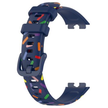 Huawei Band 8 silicone colorful spotted style strap - Midnight Blue