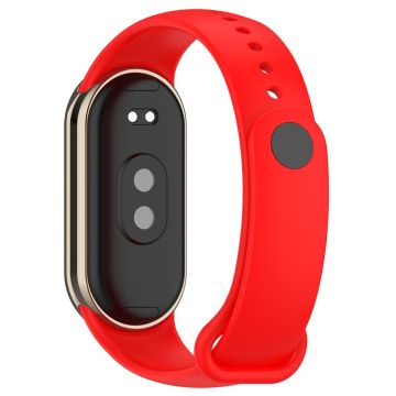 Silicone strap with metal connector for Xiaomi Smart Band 8 - Red