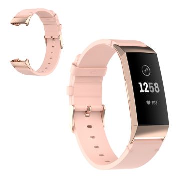 Fitbit Charge 4 / 3 genuine leather watch band - Pink