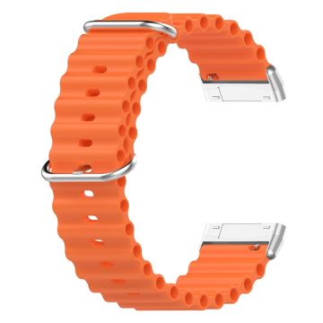 Fitbit Sense 2 / Versa 4 / 3 ocean band style watch strap - Orange