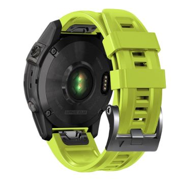 26mm silicone strap for Garmin watch with black buckle - Yellowgreen