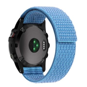 26mm nylon stitching style strap for Garmin watch - Sky Blue