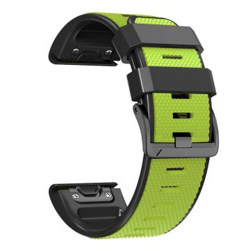 22mm dual-color lozenge style silicone strap for Amazfit / Garmin / Coros watch - Lime+Black